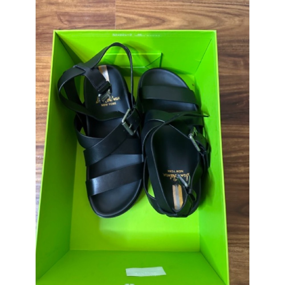 NIB NWT Sam Edelman Eleanora Black Leather Sandals Size 6.5